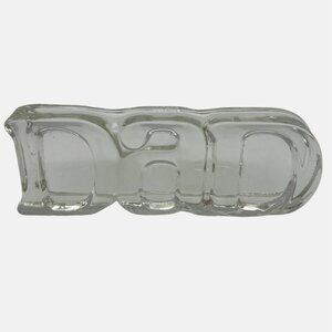 Avon Fostoria Glass Dad Paperweight 6.5" x 2.25" Clear Crystal Decorative Accent